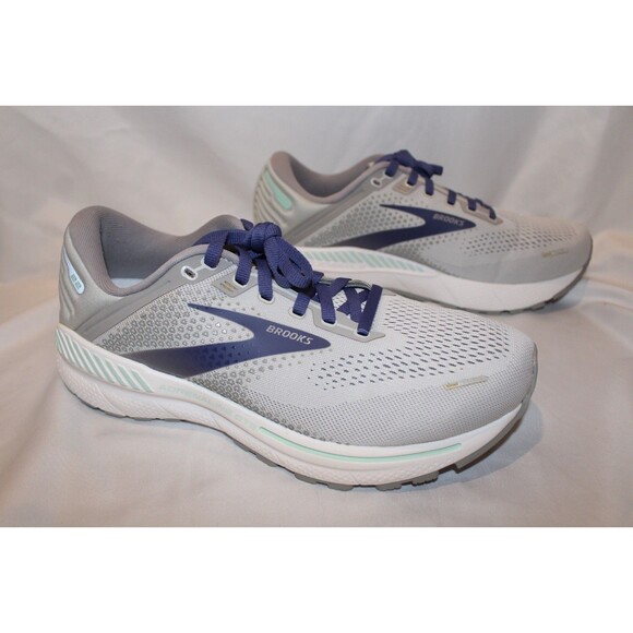 BROOKS WOMEN'S ADRENALINE GTS 22 RUNNING SNEAKERS GARY PURPLE SZ 10 NIB - Picture 1 of 6